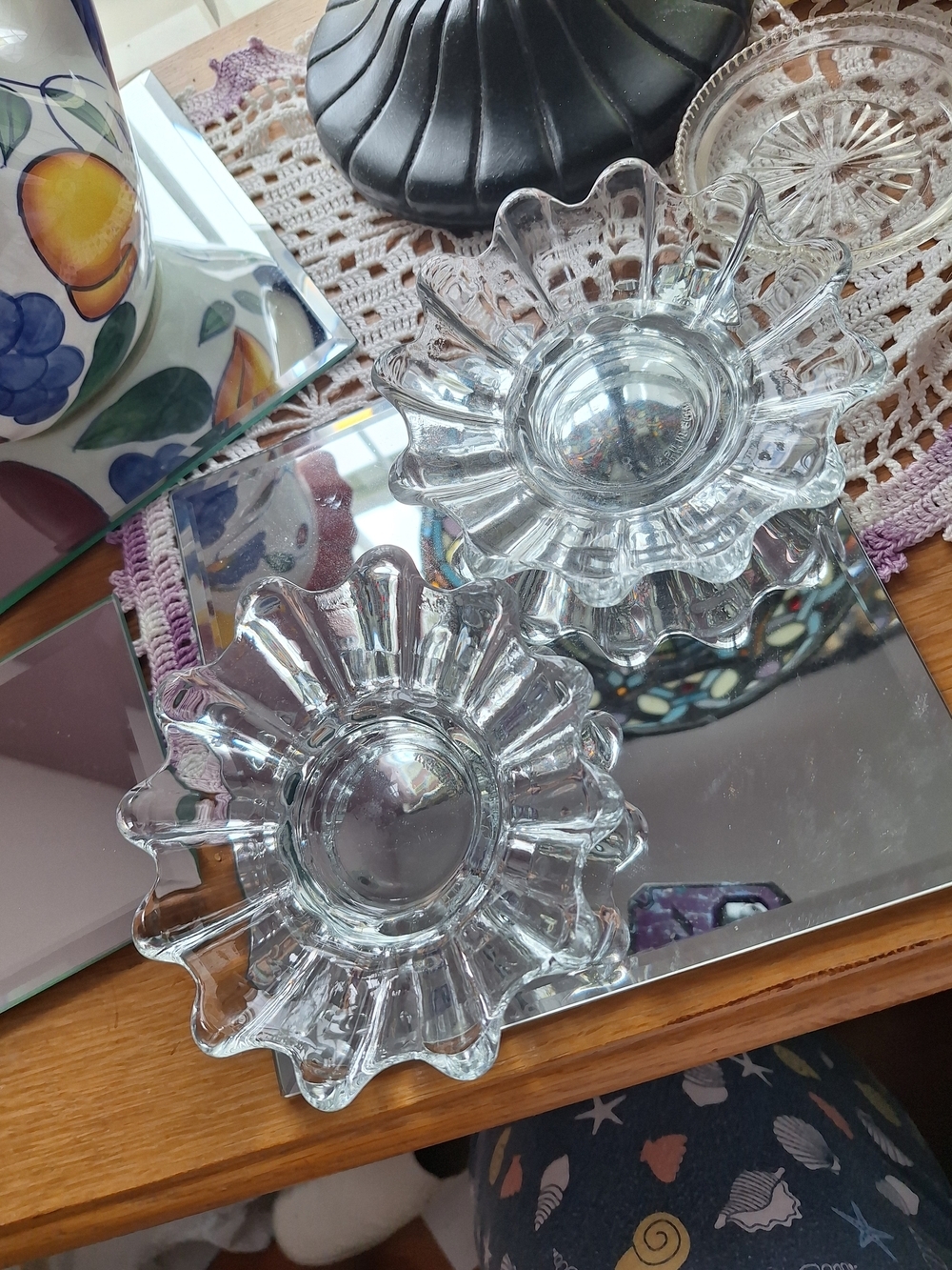 Celestial candle holder By Indiana Glass, Made in USA, EUC 🕯️